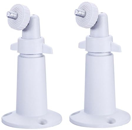 PAIKIUU 2Pcs Aluminum Alloy Ring Camera Mount - Wall Mount without Drilling, 360 Degree Adjustable Screwless Mount for Arlo Ring Surveillance Camera White