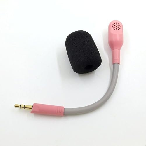Yaowanguan Barracuda X Micrófono,Mic Reemplazo Desmontables 3.5mm Game Boom Cancelación Ruido Micrófono con Espuma para Razer Barracuda X Auriculares Inalámbricos Multiplataforma(Rosado)