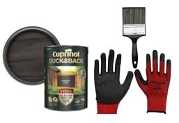 FAB INT PRODUCTS Cuprinol Ducksback 5 Year Waterproof for Sheds and Fences, 5L, Include Glove L, 4Brush, (Forest Oak)