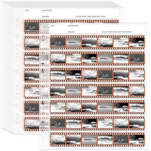 Skybooly 100 Stück 35 mm Film-Negativhüllen, Filmbinder-Aufbewahrung für 135 35 mm große negative Seiten zum Organisieren