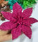 YYCRAFT 12pcs Glitter Poinsettia Flowers 6 Inch for Christmas Tree Ornaments Christmas Decorations,Hot Pink