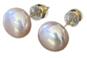 Artificial Pink Pearl Stud Ball Earrings for Women in a Jewellery Gift Bag