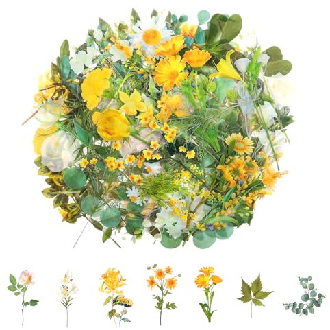 120 Transparente Scrapbooking Aufkleber, PET Blumen Aufkleber Pflanzen Sticker, Flower Stickers, Blumenaufkleber für Scrapbook Fotoalbum Sammelalbum Laptops Handwerk (Gänseblümche)