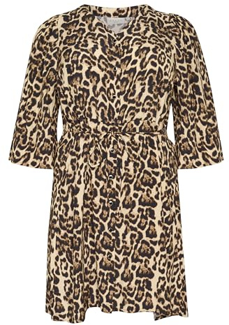 KAFFE CURVE Kleid KCperla Elastische Taille 3/4 Ärmel