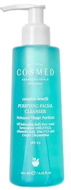 Cosmed Purifying Facial Cleanser – Tiefenreinigendes Gel für fettige und zu Akne neigende Haut – pH 5.5 ausgewogene Formel mit aktiver Sebum-Kontrolle – Mit Sodium PCA, Zinc PCA & AC.NET™ – 200 ml