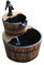 Outsunny Fontaine d'eau en bois Fontaine de jardin en cascade à 2 niveaux avec pompe électrique et prise d'eau réglable pour la décoration du patio Terrasse 44,5x44,5x58,5 cm Naturel