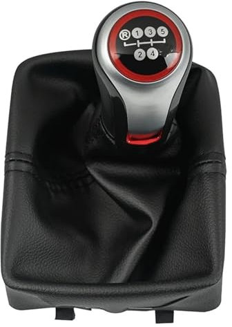 Schaltknauf-Adapter Für VW Für Polo 9N 9N2 Für GTI 2002-2009 Schaltknauf Schalthebel PU Leder Gaitor Boot Schaltknauf(5 Speed B0269)