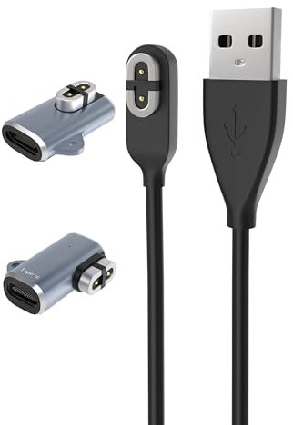 Yaekea 2Pack USB-C Adapter mit 1Pack USB-A Ladekabel für Shokz Kopfhörer Magnetisches Kabel Kompatibel mit Aftershokz Aeropex(AS800)/OpenComm(ASC100SG)/Shokz OpenRun Pro(S810)/OpenRun-3.3FT(1M)