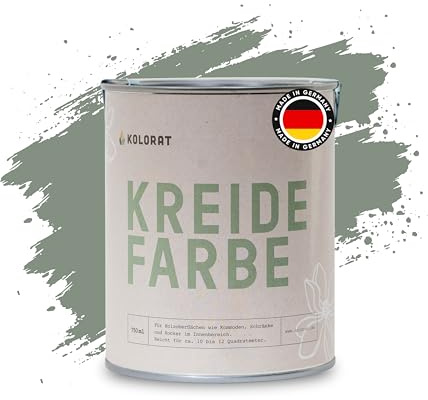 Kolorat® Kreidefarbe für Möbel Dunkelgrün – 750ml – Seegras Nr. 125 | Hochdeckend, matt, für Holzmöbel innen, geruchsarm, DIN EN 71-3 geprüft