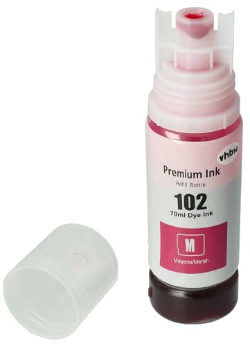 vhbw Nachfülltinte kompatibel mit Epson Workforce WF-110W Drucker | Refilltinte Dye Magenta, 70ml