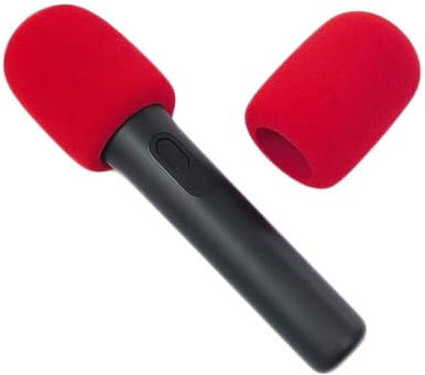 Copertura antivento per microfono JBL PartyBox Encore/Encore2, lavabile in schiuma anti-saliva, copertura riutilizzabile per microfono portatile wireless, dimensioni standard (rosso)
