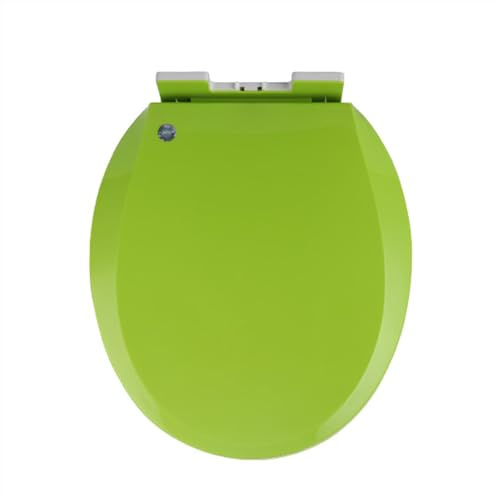 Wttfc Tapa WC Universal Amortiguada,Asiento Inodoro de Color,Tapa de Vater Ovalada con Cierre Suave,Tapa Vater de Duroplast,Tapadera WC para Familia,Tapa Inodoro Montaje Fácill,Verde