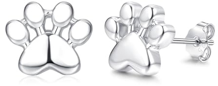Cangall Ohrstecker Silber 925 Klein, 925 Sterling Silber Blumen/Pet Paw/Unendlichkeit Kreuz Ohrstecker mit Zirkonia, Süße Flache Ohrringe Stecker, Schlafen Knorpel Ohrringe für Damen Männer