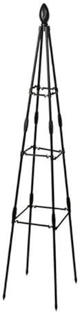 Lawnoval Staffa di supporto per piante rampicanti da giardino, altezza 160 cm, nero, tubo di ferro in plastica PE, per fiori e piante rampicanti