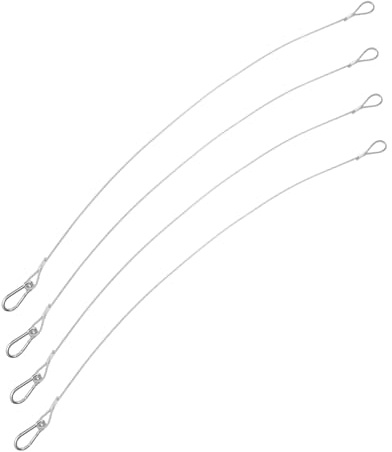 Parliky Cable de Seguridad para Iluminación de Escenario de Acero Inoxidable, 4 Piezas, 70 Cm, Carga Máxima 20 Kg, Cuerda Resistente para Suspensión Profesional en Conciertos y