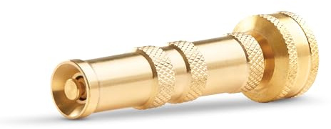 Gilmour Heavy Duty Brass Twist Hose Nozzle, Water Hose Nozzle for Cleaning and Watering, Garden Hose Nozzle with Adjustable Spray Pattern