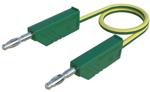 SKS Hirschmann CO MLN 200/2,5 Messleitung [Bananenstecker 4 mm, Bananenstecker 4 mm] 2,00 m, gelb, grün, 1 Stück