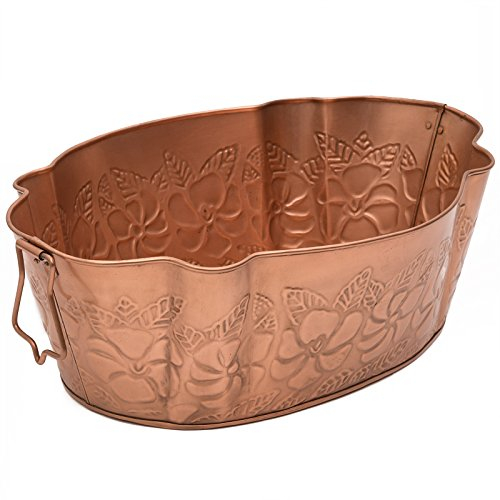 ACHLA DESIGNS Ovale, geprägte, verkupferte, verzinkte Wanne