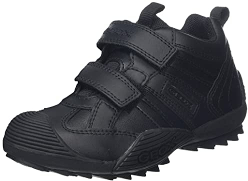 Geox Boy's J Savage G Low Top Trainers, Black, 1 UK