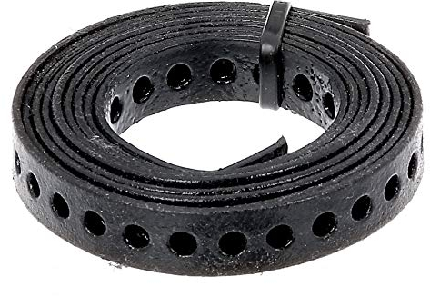Alberts 334222 Nastro forato, con o senza box di srotolamento, rivestito in plastica nera, larghezza 20 mm, lunghezza 1,5 m