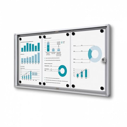 Schaukasten innen 3x DIN A4 | Brandschutz B1-Norm | Info-Vitrine Baustoffklasse B1 nach DIN 4102 schwer entflammbar | magnetische Rückwand, abschließbar | brandsicher für Innenbereich & Wandmontage