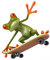 Skater Frosch Aufkleber I 10 x 10 cm I außenklebend I für Auto, LKW, Motorrad, Moped, Mofa, Roller, Fahrzeuge, UV- und witterungsbeständig, für Waschanlagen geeignet I kfz661