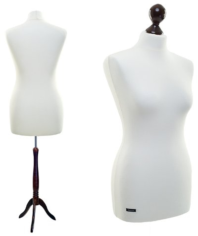 LUCCESI | Schneiderpuppe | zum Probierpreis! | Größen S - XL (Female ♀) | Torso Size: M/L (38-40) | Wechselbezug Creme-Weiss | Standfuss wenge (kolonial) | Damen - Schaufensterpuppe