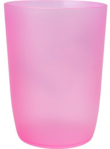 wellsamed Zahnputzbecher Becher Trinkbecher Kunststoff 0,3 L rosa transparent