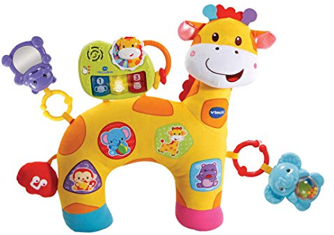 Vtech Baby Giraffenkissen – Niedliches Kissen zum Kuscheln, Spielen in Bauchlage und Rasseln – Für Kinder von 0-24 Monaten