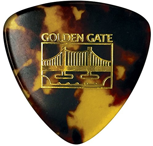 Golden Gate MP-10 Deluxe Tortoise Style Flat Pick, Large Triangle 12-Piece, Brown Tortoise