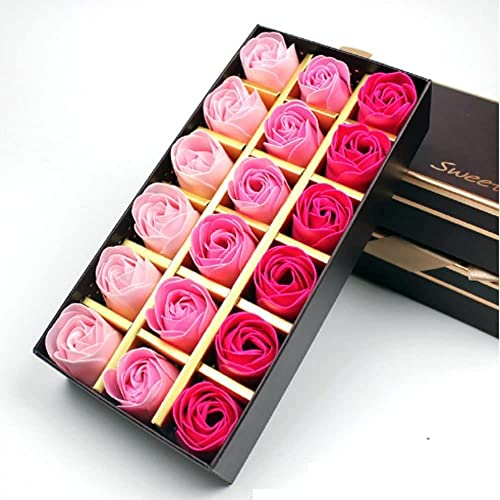Binnan 18 Stücke Rosen Duftseifen,Rose Blume Duftseifen mit Geschenkbox für Geburtstags