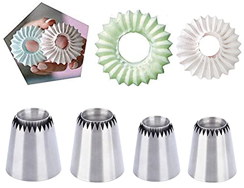 KBstore Ideal Grand Juego de 4 Puntas de Acero Inoxidable para glaseado de Galletas, Ideal para decoración de Cupcakes y Pasteles, N.º 10, 2