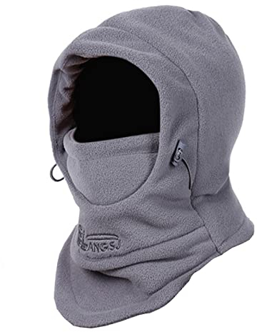 TRIWONDER Cagoule Polaire Enfant Hiver Tour de Cou Chapeau Ski Cache Cou Bonnet Écharpe Balaclava Chaud Coupe-Vent pour Garçon Fille Sport Snowboard (Gris)