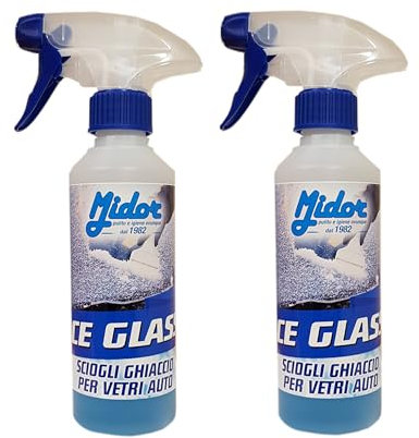 Midor Deghiacciante disgelante Liquido Ice Glass 4X 250ml, sciogli Ghiaccio o Brina dal Vetro Auto o finestrini, Effetto immediato