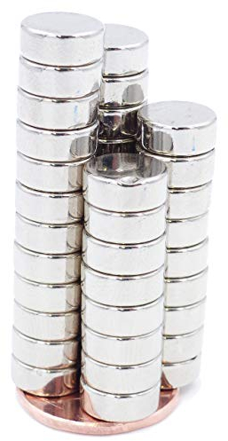 Brudazon | 25 Mini Scheiben-Magnete 10x4mm | N52 stärkste Stufe - Neodym-Magnete ultrastark | Power-Magnet für Modellbau, Foto, Whiteboard, Pinnwand, Kühlschrank, Basteln | Magnetscheibe extra stark