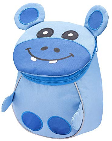 Belmil Kindergartenrucksack mit Brustgurt und Namensschild für 1-3 Jährige/Jungen - Mädchen / 4 L/Grün/in Tierform: Nilpferd (305-15 Mini Hippo)