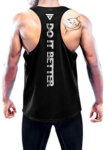 1er Pack Herren Tank Top, Ärmelloses Sport Tshirts Herren Funktionsshirt Atmungsaktive Muskelshirts Gym Tanktop Schnelltrocknendes Fitness Bodybuilding Shirt für Laufen Training Black-M