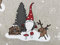 Witzige und lustige Elche, Linnenlook, Weihnachtsstoff, Meterware, Breite 140 cm (Elche 4)