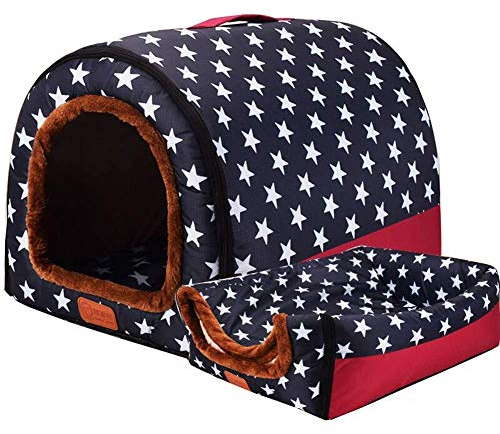 DUCHEN Haustierbett, Großer Hund Hundehütte Winter Warm Hundehöhle Iglu,Waschbar Hundehöhle Katzenhöhle Flauschig Cosy Kratzfest Hundebett