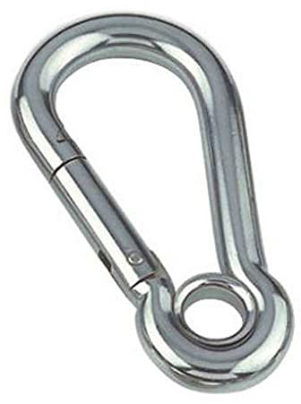 10 Karabinerhaken aus Edelstahl mit Kausch 4x40mm