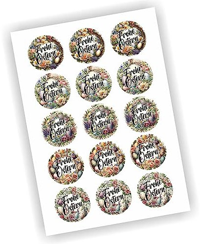 15 Aufkleber rund Frohe Ostern Etikett Fest Geschenk Geschenkaufkleber DIY ca. 50mm