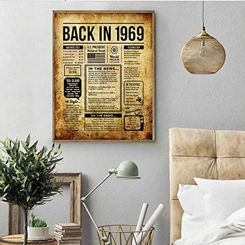 Posterdruck Back in 1969 Old Style All Events Films News Style Technology Songs..., ungerahmt