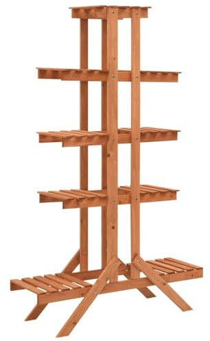 vidaXL Tannenholz Massiv Blumenständer Blumenregal Pflanzenständer Pflanzentreppe Pflanzenregal Blumentreppe Wohnzimmer Garten Deko 83x25x132cm