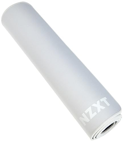 NZXT Mouse Pad MXL900 - MM-XXLSP-WW - Tapis de souris de 900mm x 350mm - Revêtement résistant aux taches - Surface à faible friction - Surface douce et lisse - Base en caoutchouc antidérapante - Blanc