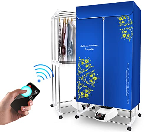 OYhmc Sèche-Linge à air Chaud 1500W Sèche-Linge électrique Pliable Multifonctionnel Sèche-Linge Portable Silencieux télécommandé Séchage Rapide chronométré