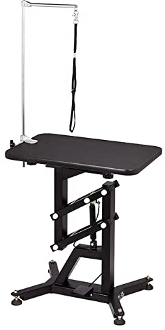 Hydraulischer Haustier-Hundepflegetisch für kleine/mittelgroße Hunde, robuster professioneller Haustierpflegetisch mit verstellbarer Höhe mit Überkopfarm und Schlinge, Kapazität 100 kg/220 lbs ( Color