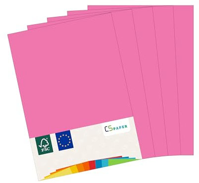 MADE IN EU 50 feuilles de papier de couleur ROSE FLUO A4 80 g/m² CS Paper - papier pour imprimante, papier à copier, papier universel pour imprimer, bricoler & plier au format A4