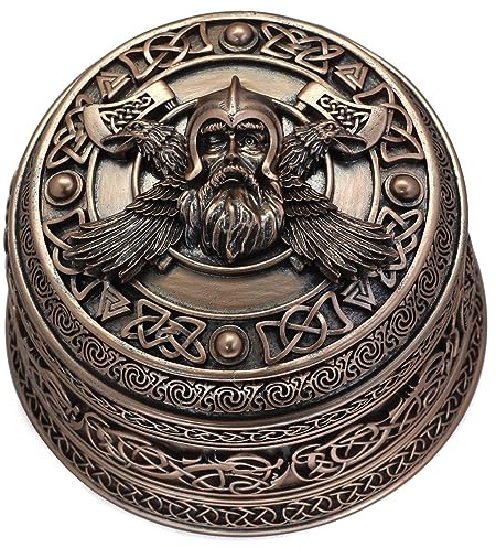 GuoShuang Schmuckkästchen mit nordischem Wikinger-Odin, keltisches Schmuckkästchen, Geschenkidee für Damen und Herren