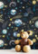 NEWROOM Tapete Blau Vliestapete Galaxie - Kindertapete Kinder Nachtblau Schwarz Sterne Planeten Jugendtapete Verspielt Babytapete inkl. Tapezier-Ratgeber