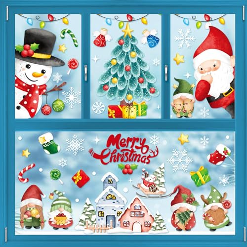 Fensterbilder Weihnachten Selbstklebend Kinder 210, Winter Weihnachtsfenster Bilder Fensteraufkleber Weihnachts Fensterbilder Fenster Weihnachtsdeko Fenstersticker Weihnachten für Fensterdeko
